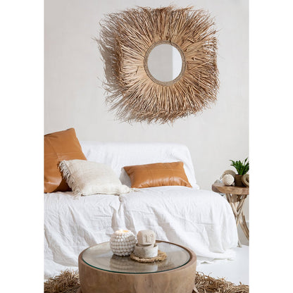 Leren kussenhoes The four panel camel - 60x60 cm
