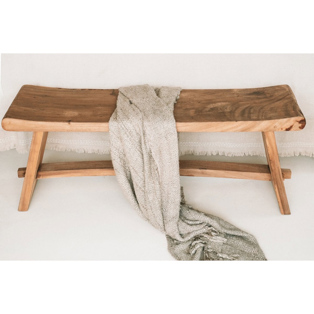 Massief houten bank Suar naturel - 120 cm