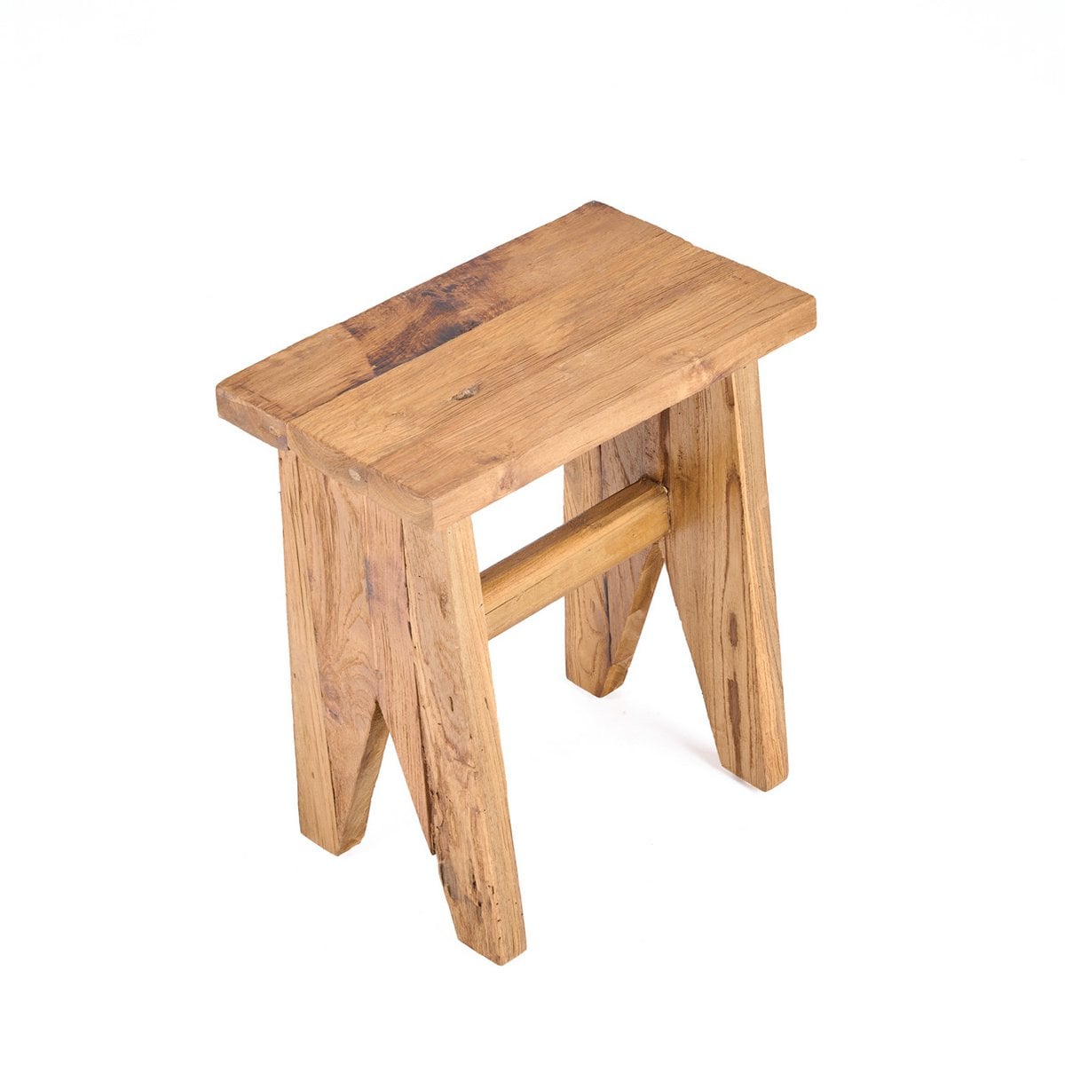 Teak kruk naturel - 40 cm