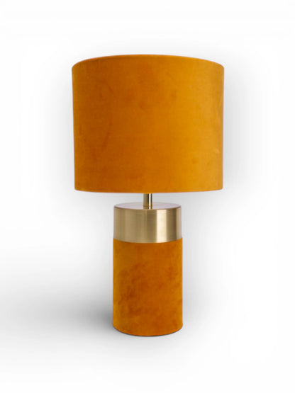 Tafellamp Bordo Goud/Bruin Velours - 32 cm (E14)