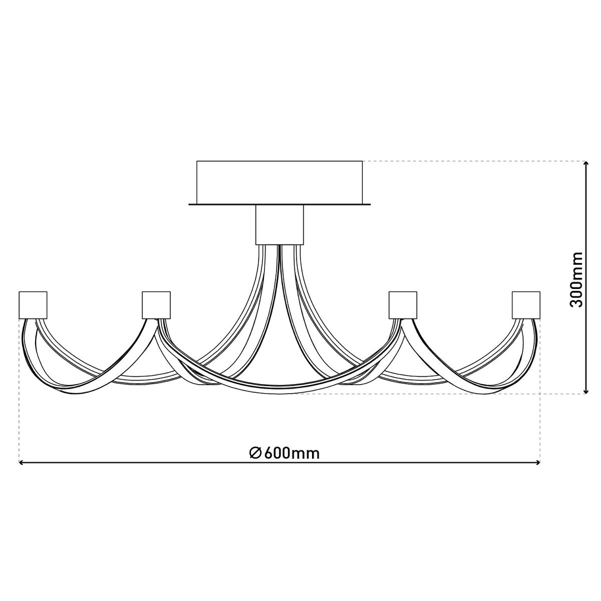 LED Plafondlamp Festival Nikkel - Ø 60 cm