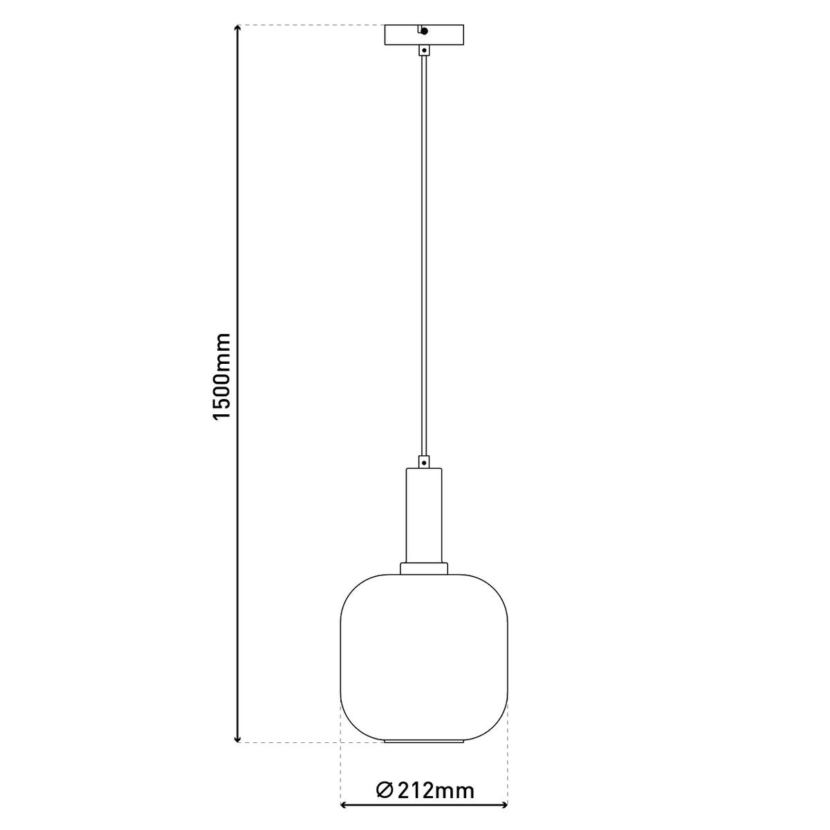 Hanglamp Fumo 1-Lichts Zwart - 150 cm (E14)