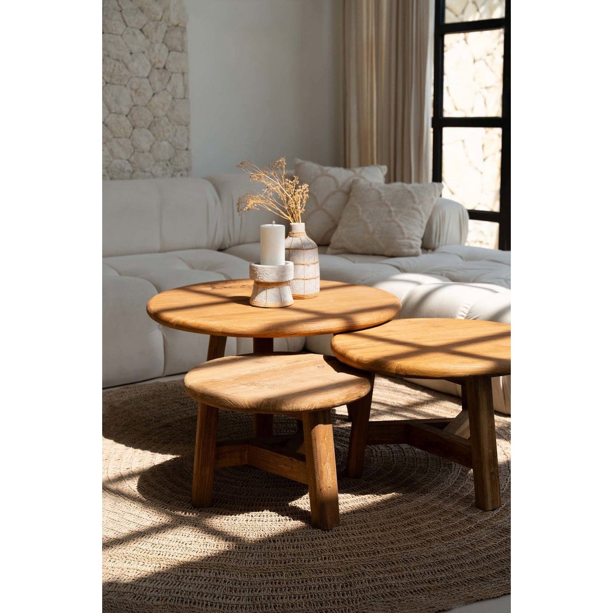 Teakhouten salontafel Fusuma naturel