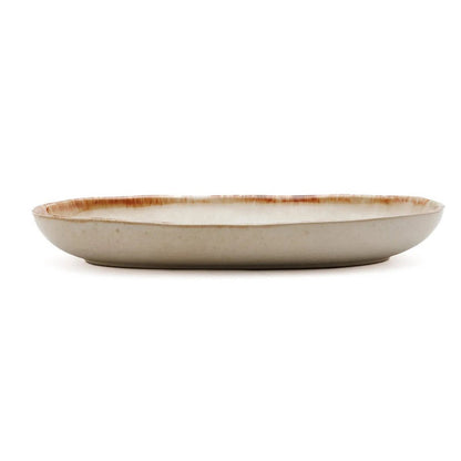 Porseleinen ovale bord Cascais bruin - M