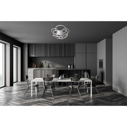 LED Plafondlamp Rizado Nikkel/Satijn - Ø 57 cm