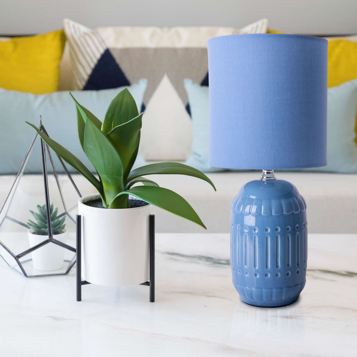 Keramische Tafellamp Erida Lichtblauw (E14)