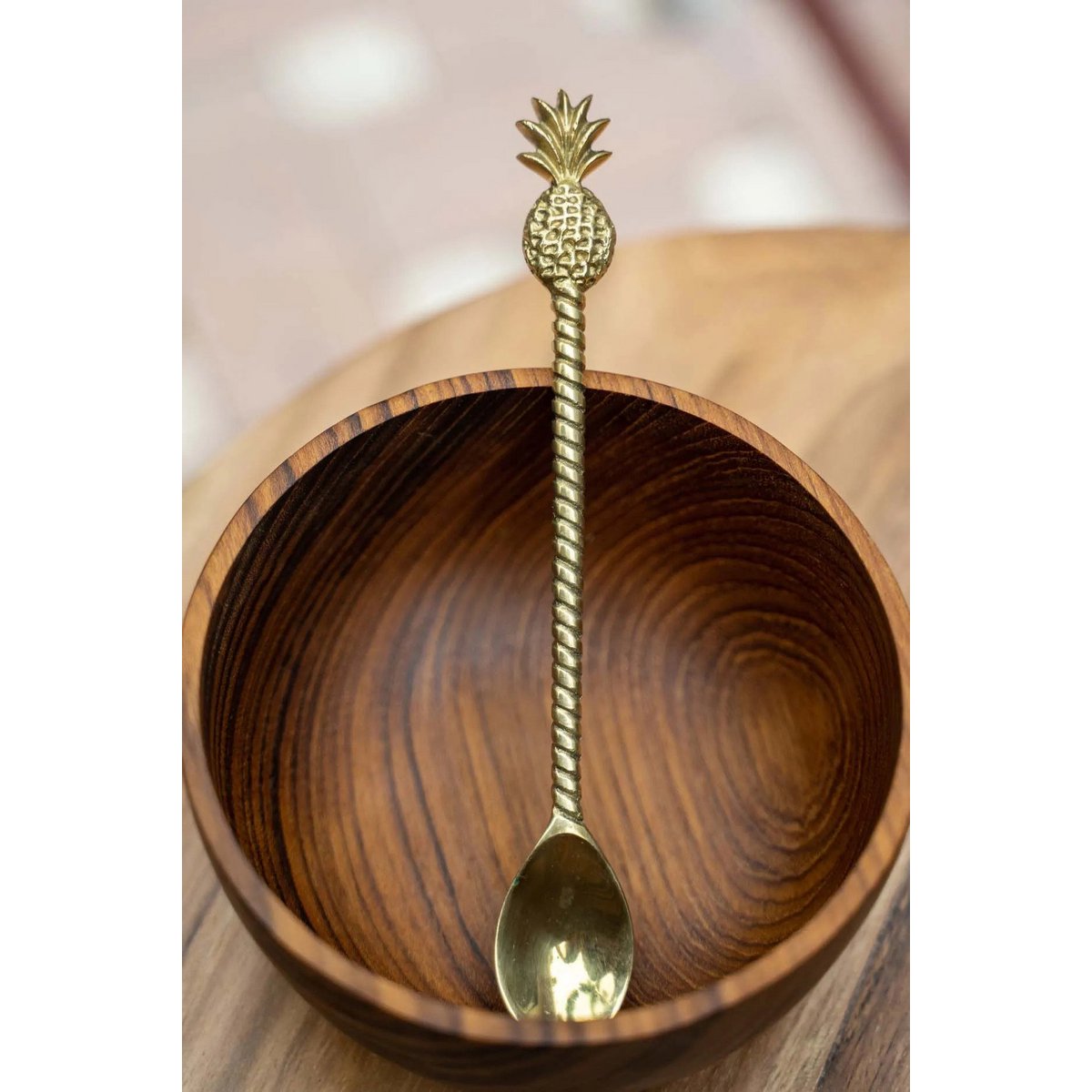Teakhouten saladekom The teak wortel salade bowl naturel