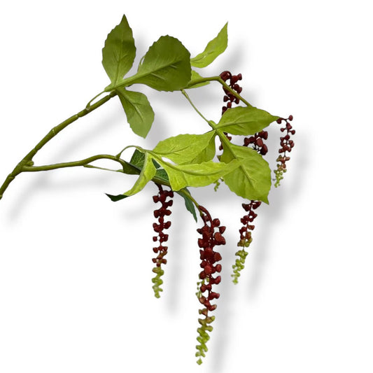 Zijden kunstbloem Phytolacca americana rood - 65 cm