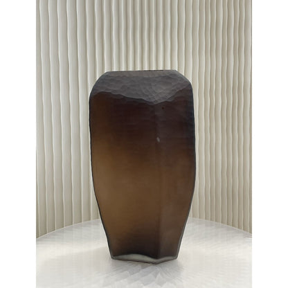 Glazen vaas V14686-380chocolade bruin