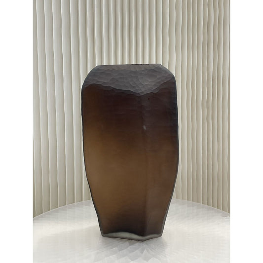 Glazen vaas V14686-380chocolade bruin