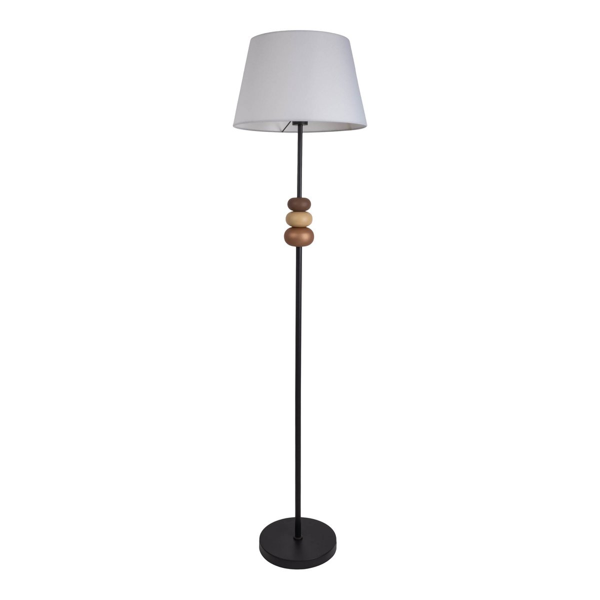 Vloerlamp Elina Zwart/Bruin/Wit - 155 cm (E27)