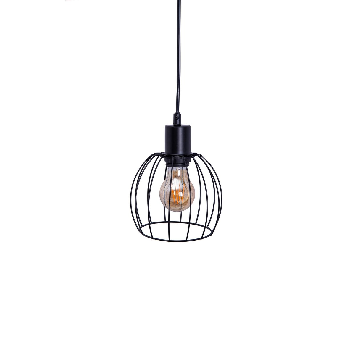Hanglamp Woodland 4-Lichts Zwart/Hout - 100 cm (E27)
