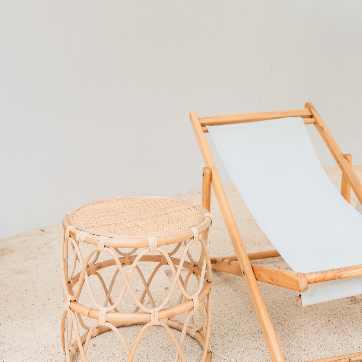 Bijzettafel Rotan Muara Beige - Ø 45 cm