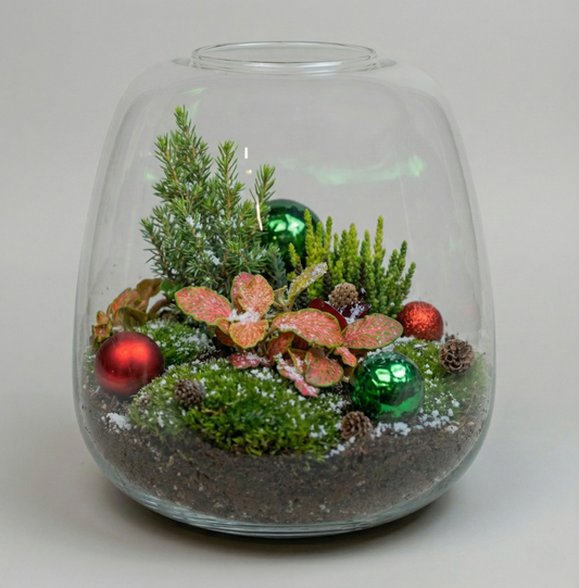 Bessenkerstterrarium - Flessentuin bouwpakket - Ø 19 cm ↑ 20 cm