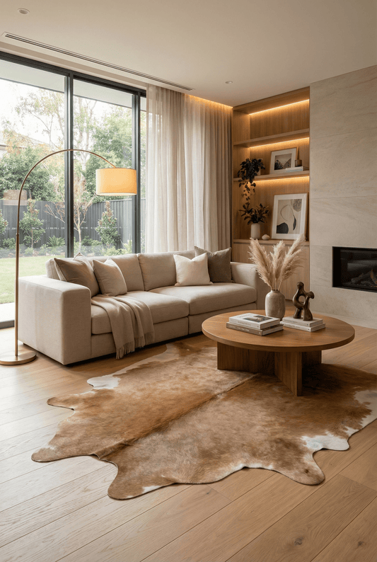 Koeienvel vloerkleed - Leer - Bruin - OutHome