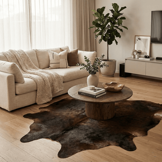 Koeienvel vloerkleed - Leer - Donkerbruin - OutHome