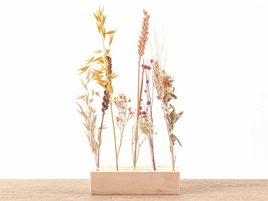 FlowerHero® - M - Houten droogbloemenstandaard + droogbloemenarrangement