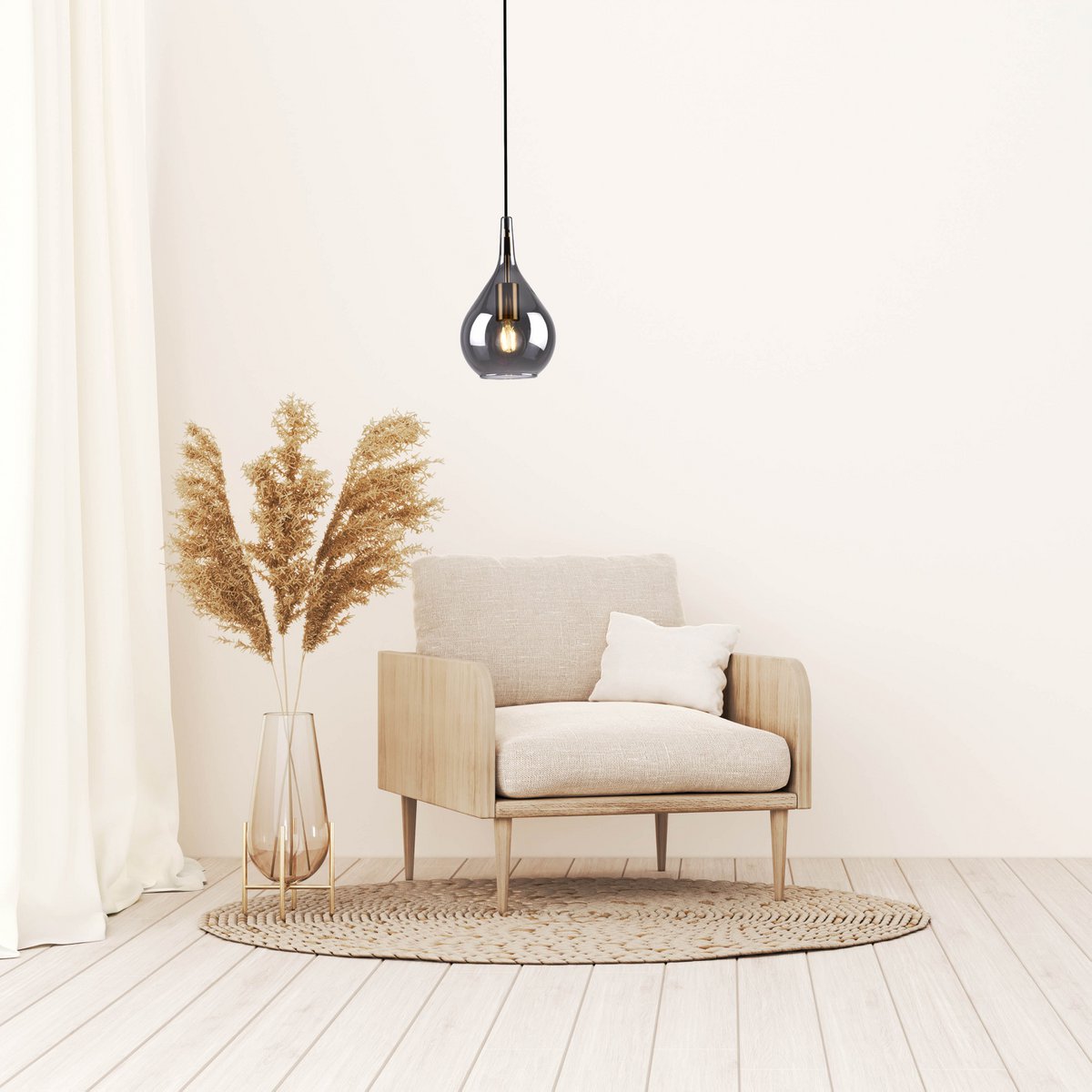 Hanglamp Gota Rookglas - Ø 20 cm (E27)