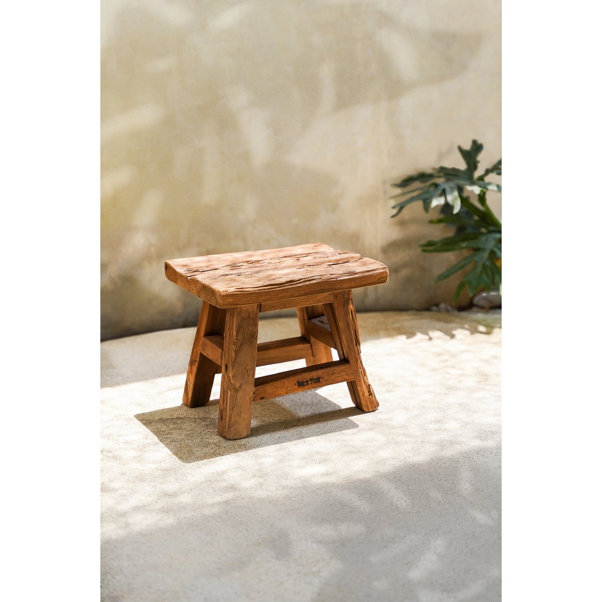 Teakhouten kruk Yoke naturel - S