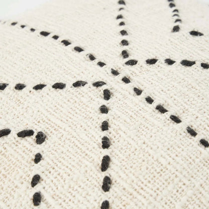Raffia kussenhoes Tribal natuurlijk zwart