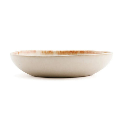 Porseleinen kom Cascais creme bruin rand