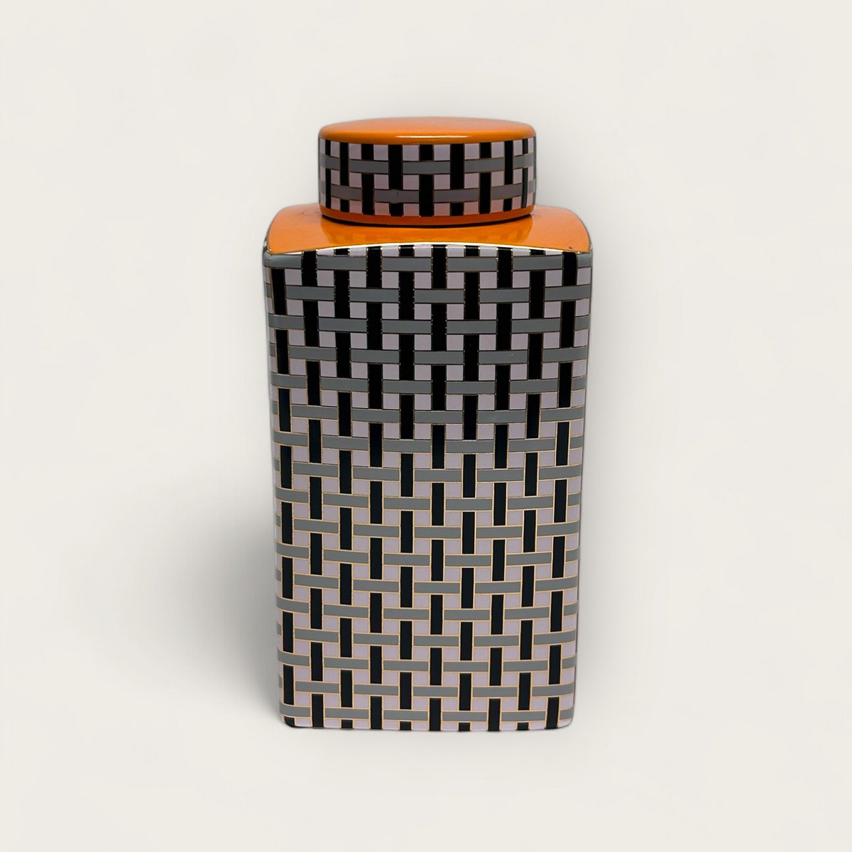 Porseleinen pot A-stijl oranje (set van 2)