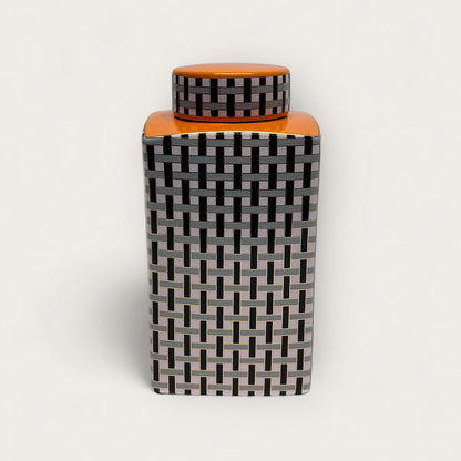 Porseleinen pot A-stijl oranje (set van 2)