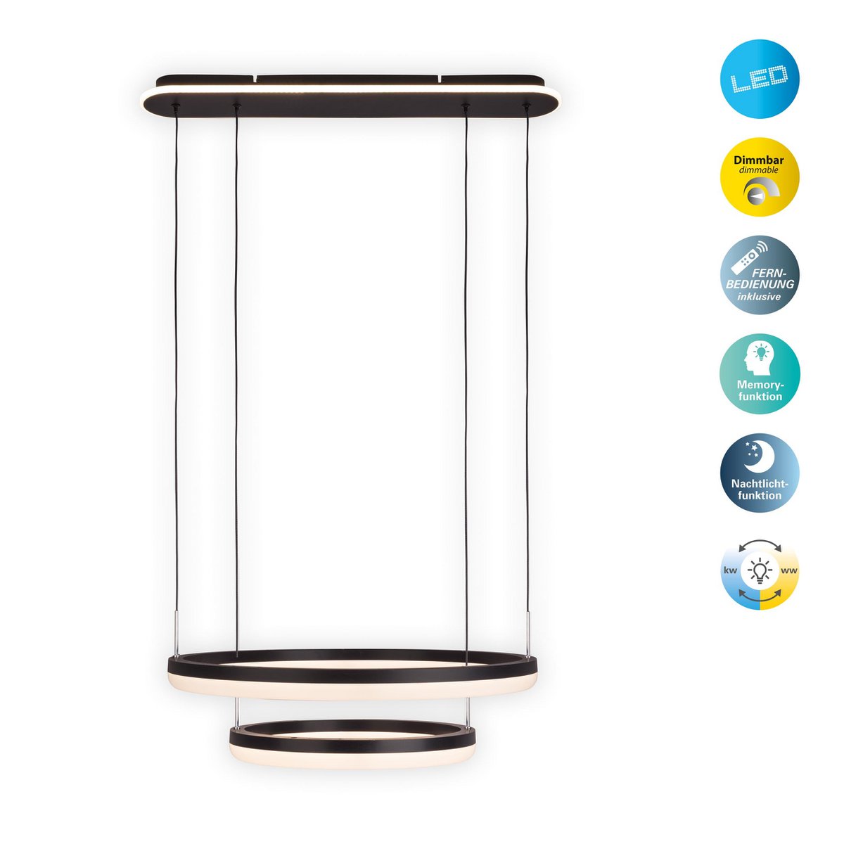 LED Hanglamp Circulo Zwart/Zand - Ø 60 cm (CCT)