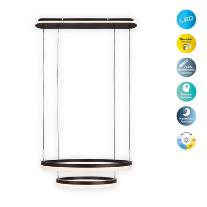 LED Hanglamp Circulo Zwart/Zand - Ø 60 cm (CCT)