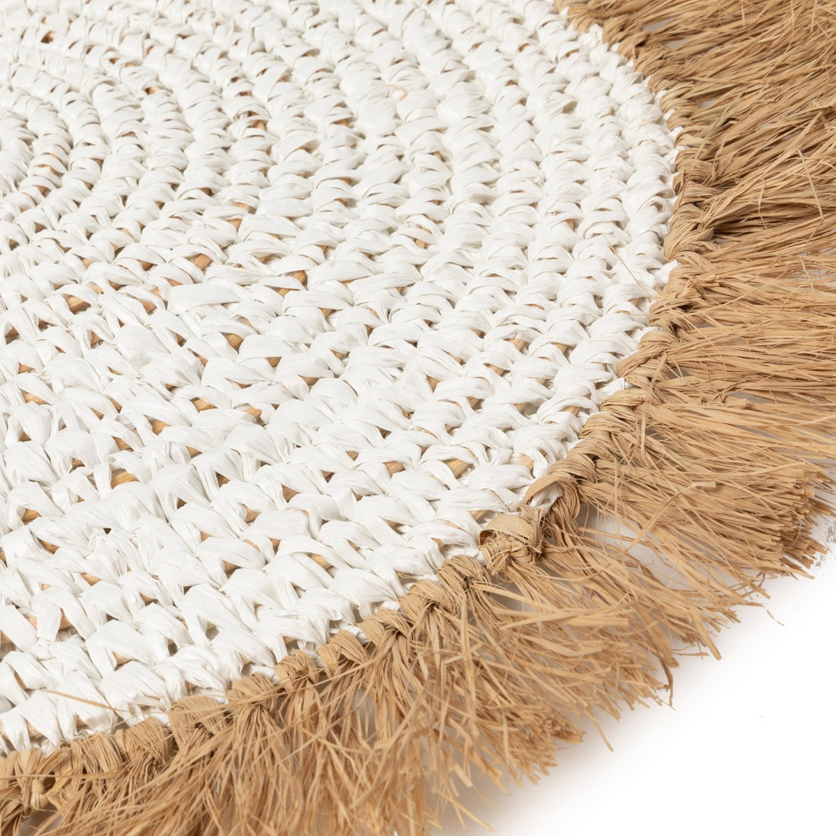 Raffia placemat Waterhyacint wit naturel