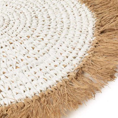 Raffia placemat Waterhyacint wit naturel