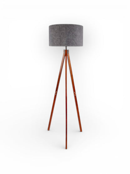 Vloerlamp Filco Hout/Kunststof Bruin/Grijs - 147 cm (E27)