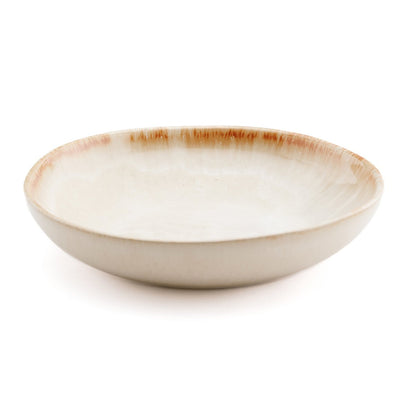 Porseleinen kom Cascais creme bruin rand