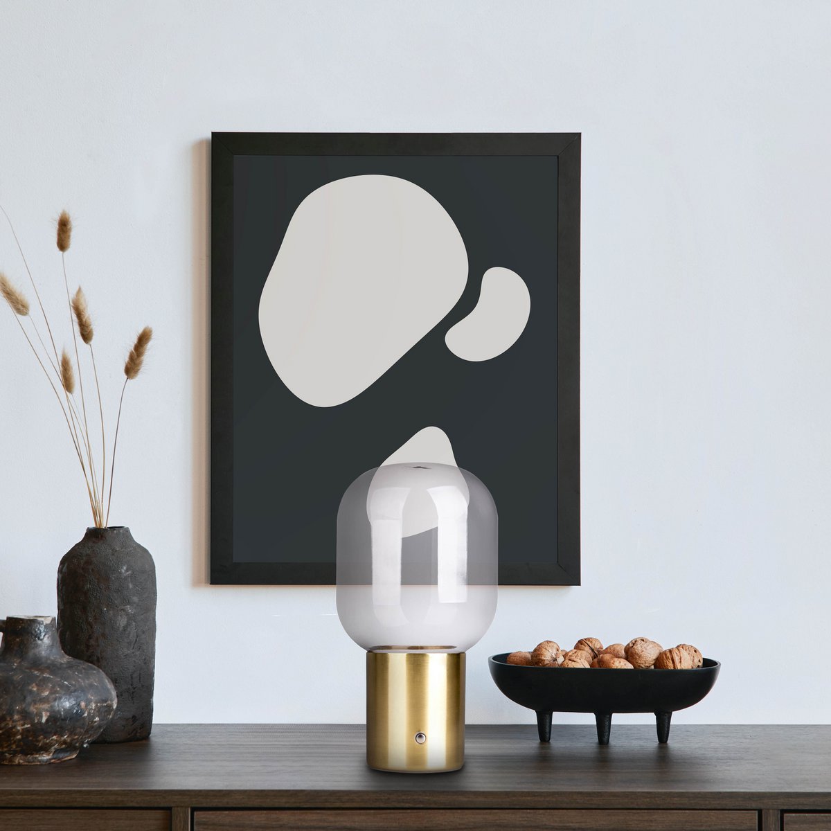 Snoerloze Tafellamp Albero Messing/Glas - 25 cm (Touch)