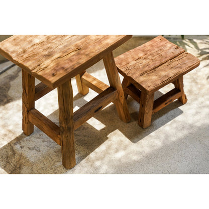 Teakhouten kruk Yoke naturel - S