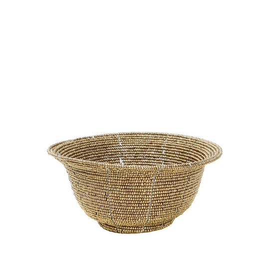 Kralen mand Beaded bowl low goud