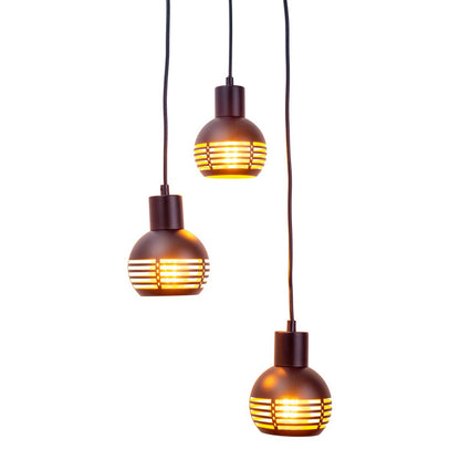 Hanglamp Casco 3-Lichts Zwart/Goud (E27)
