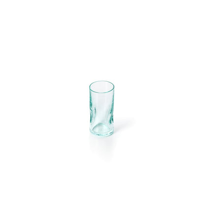 Glazen borrelglaasje blauwgroen