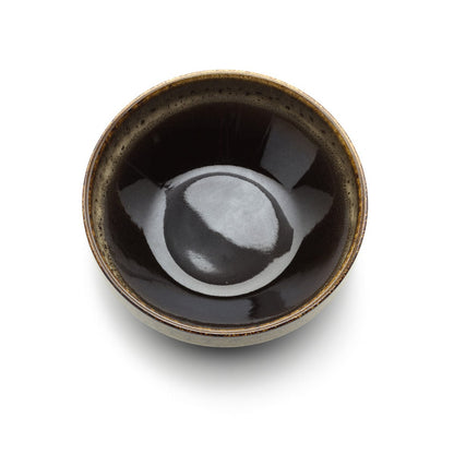Porseleinen kom Kyoto low bowl donkerbruine modder