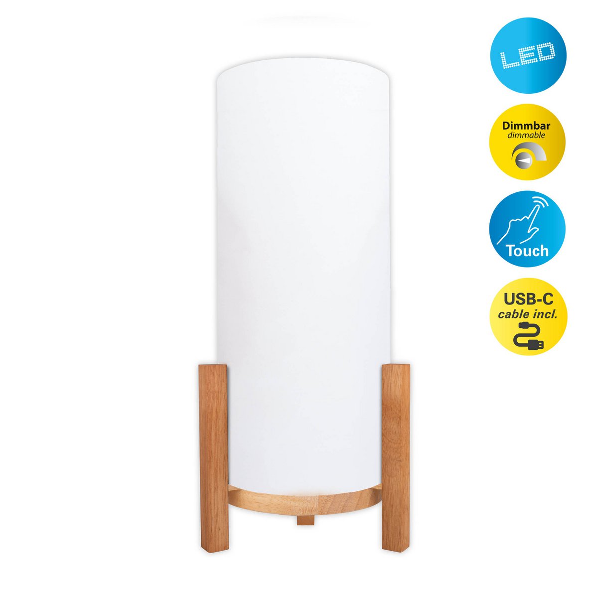 Acculamp Madita Wit/Naturel Touch - 48 cm (Dimbaar)