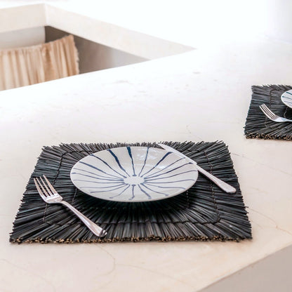 Placemat Varna Zeegras Zwart - 36 cm (Set)