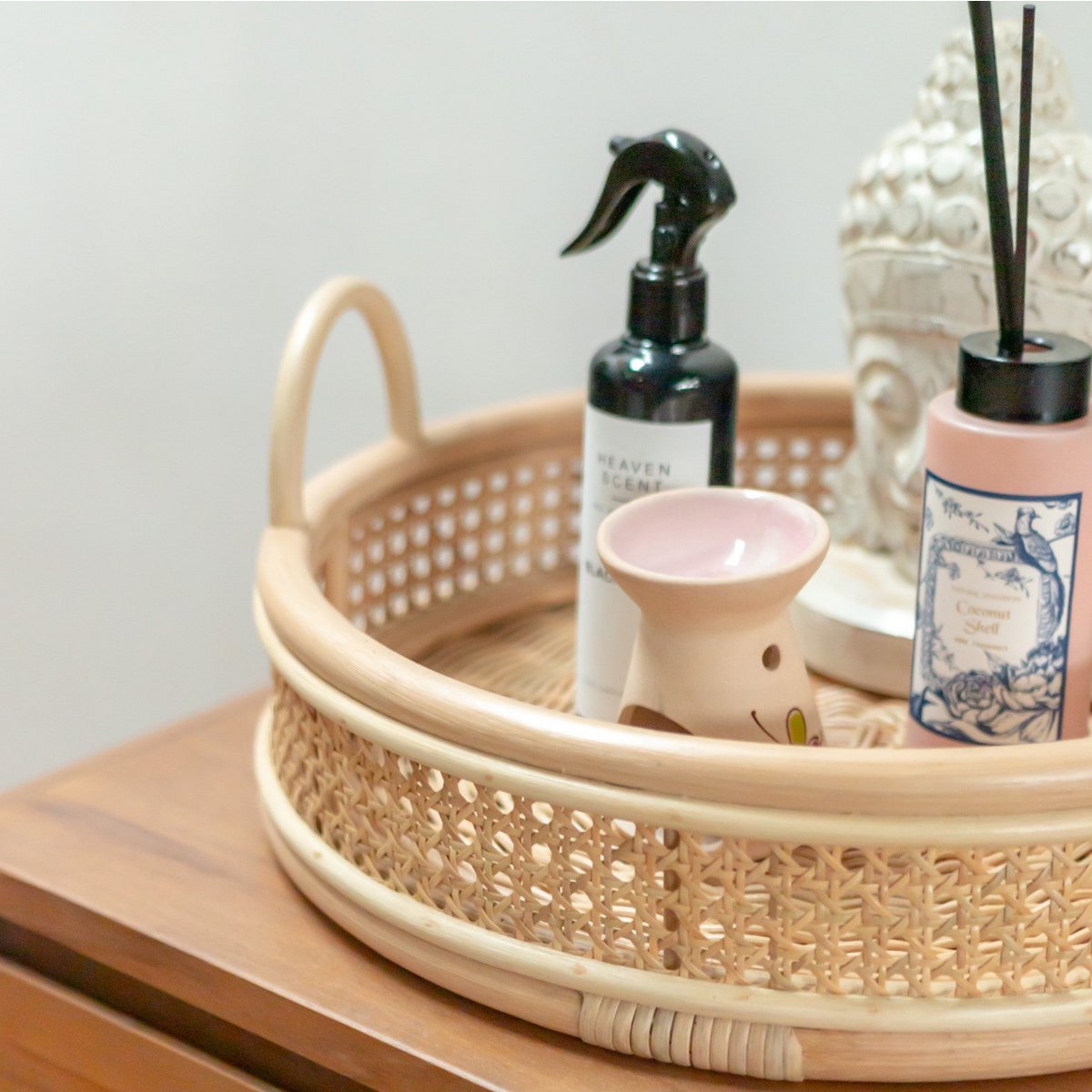 Dienblad Rotan Neira Beige - Ø 40 cm