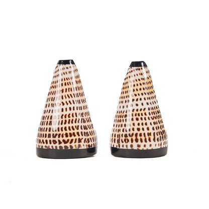 Schelpen zout en peper Kefra bruin (Set van 2)