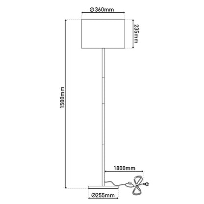Vloerlamp Tessile Wit/Naturel - 126 cm (E27)