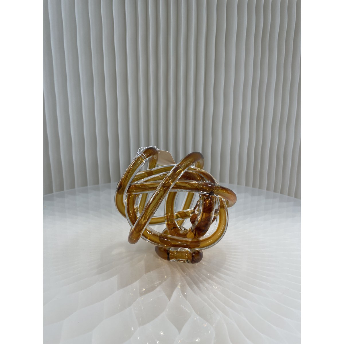 Glazen knoop Knoop geel - 11 cm