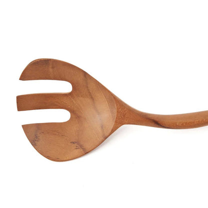 Teakhouten saladevork Gedraaide naturel