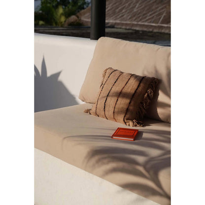 Katoenen kussenhoes beige/zwart - 40 cm