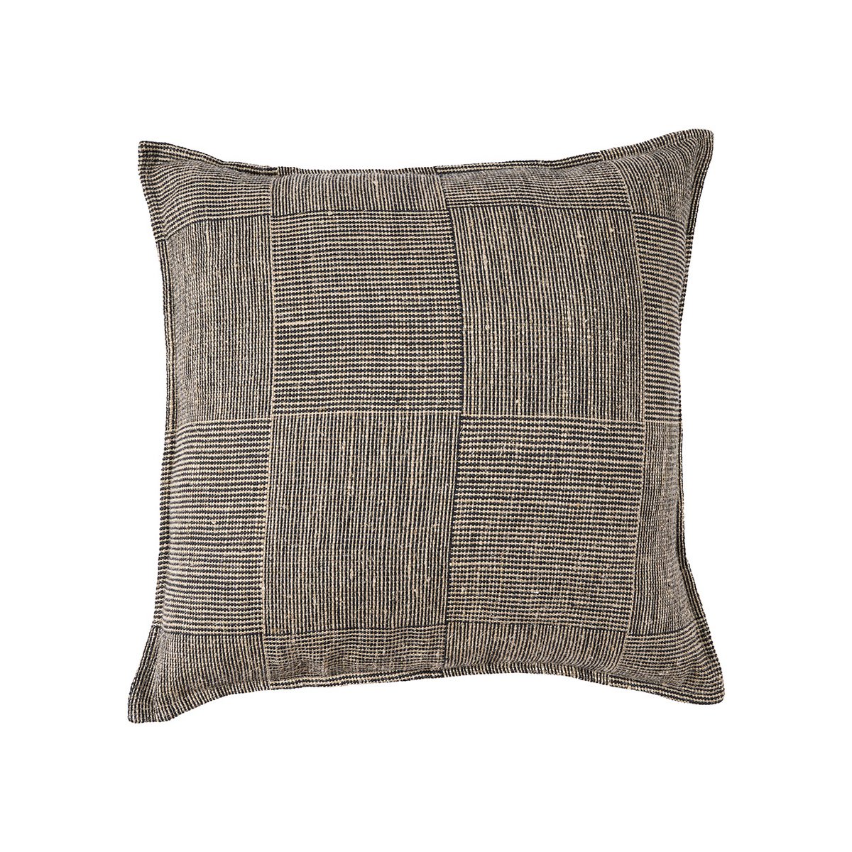 Linnen kussenhoes zwart naturel - 50x50