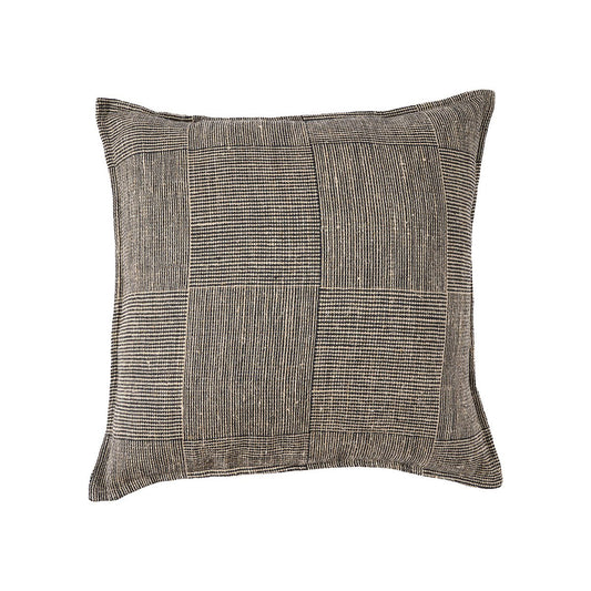 Linnen kussenhoes zwart naturel - 50x50