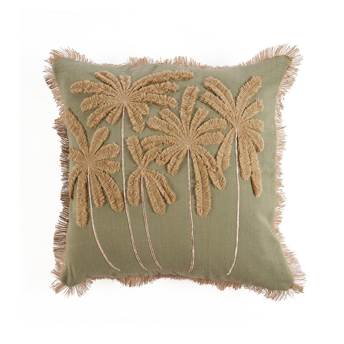 Katoenen kussenhoes Tropical breeze bosgroen